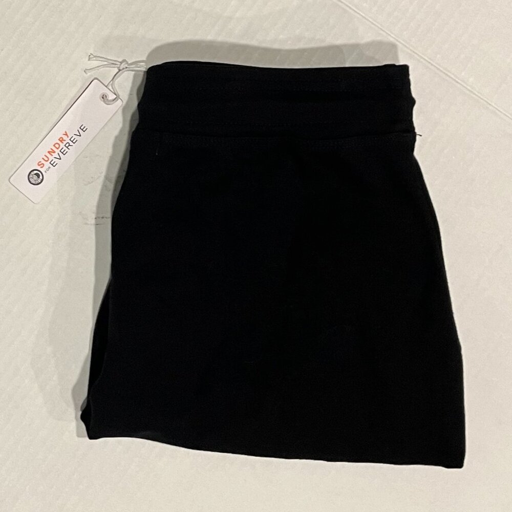 BRAND NEW Sundry by Evereve Women’s 1 Black Modal/Cotton Pull-on Mini Skirt